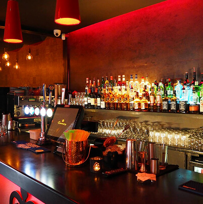 alcohol drinks at bar