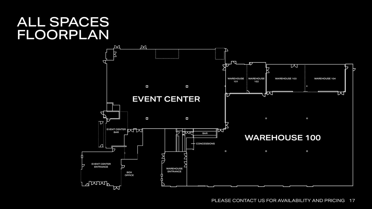 Venue Overview Warehouse 100 Page 17
